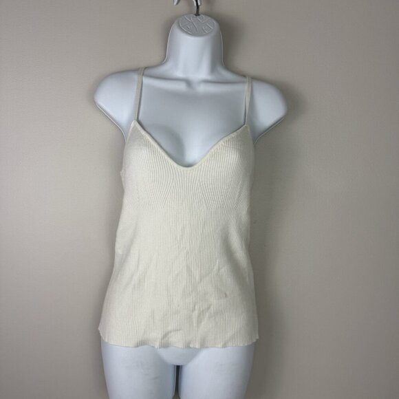Vero Moda Women's Cream Cami Top Spaghetti Strap Tank Tee Shirt Size Large NWT - Picture 3 of 9